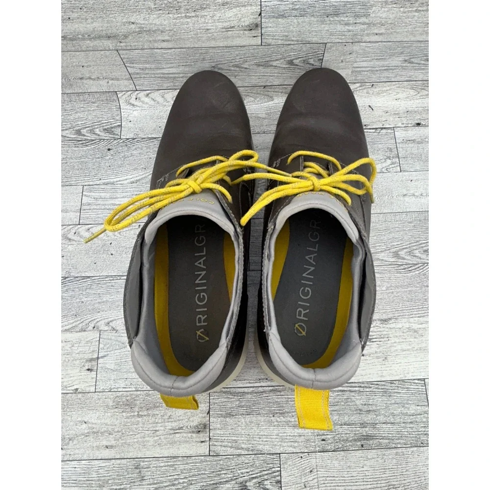 Cole Haan OriginalGrand Mens Brown Leather Chukka Boots Yellow Laces C23426‎ 11M